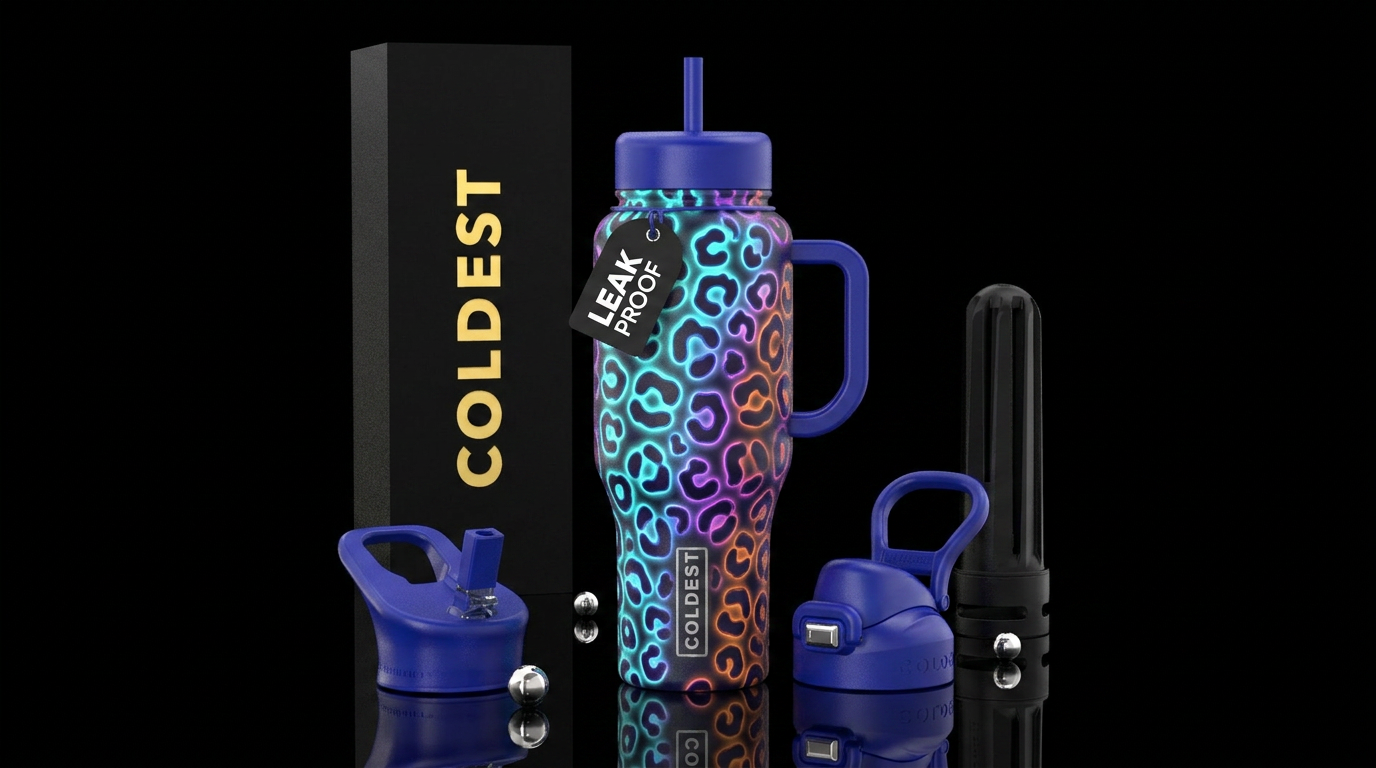 Glowie leopard water bottle design