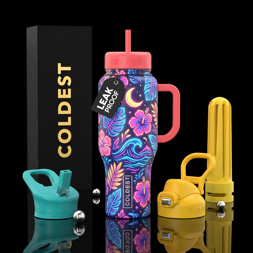 Glowie summer vibes water bottle design