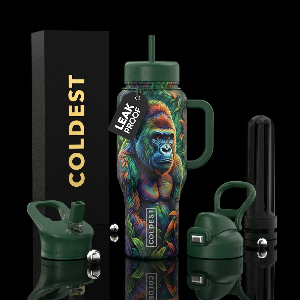 Beautiful gorilla water bottle design
