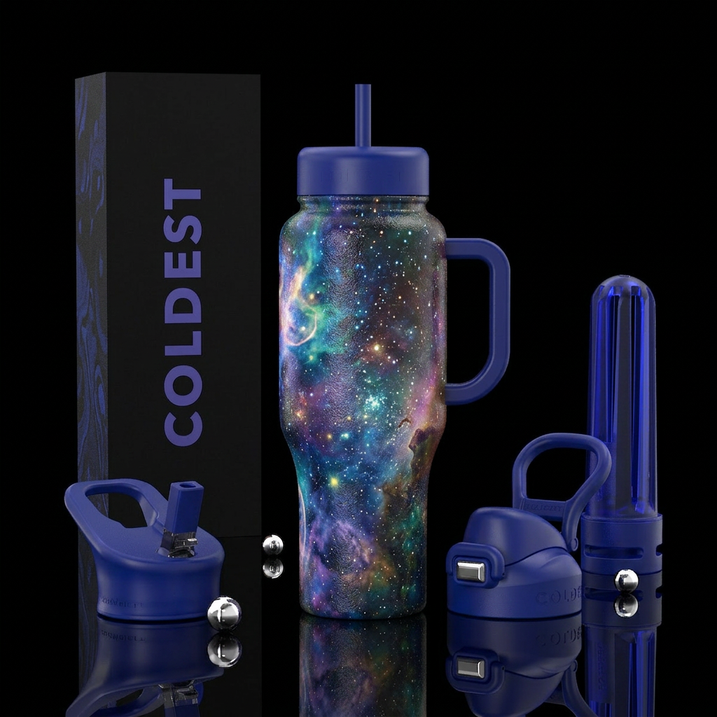 otherworldly, realism water bottle design