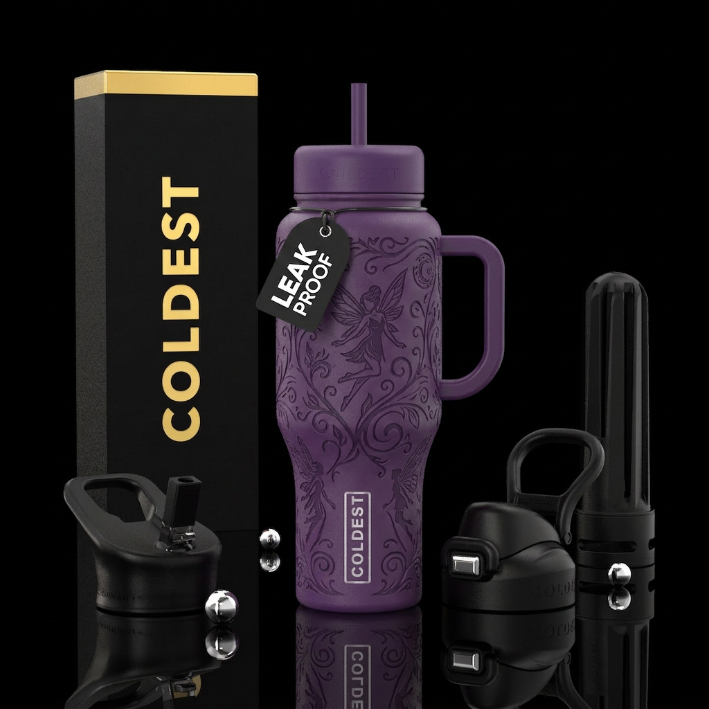 powerful, fantasy, fairy tale, fairies, purple water bottle design