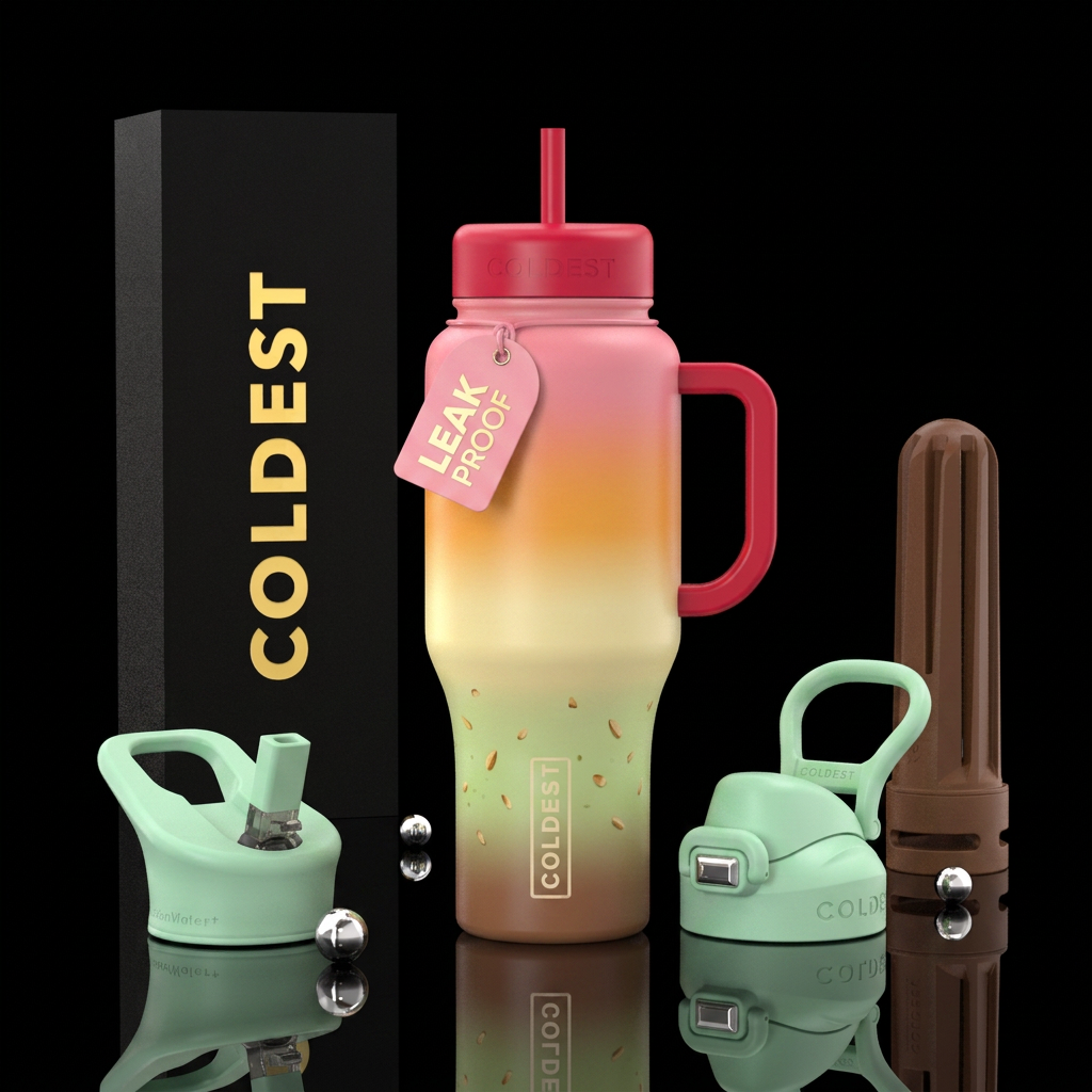 gradient ice cream water bottle design