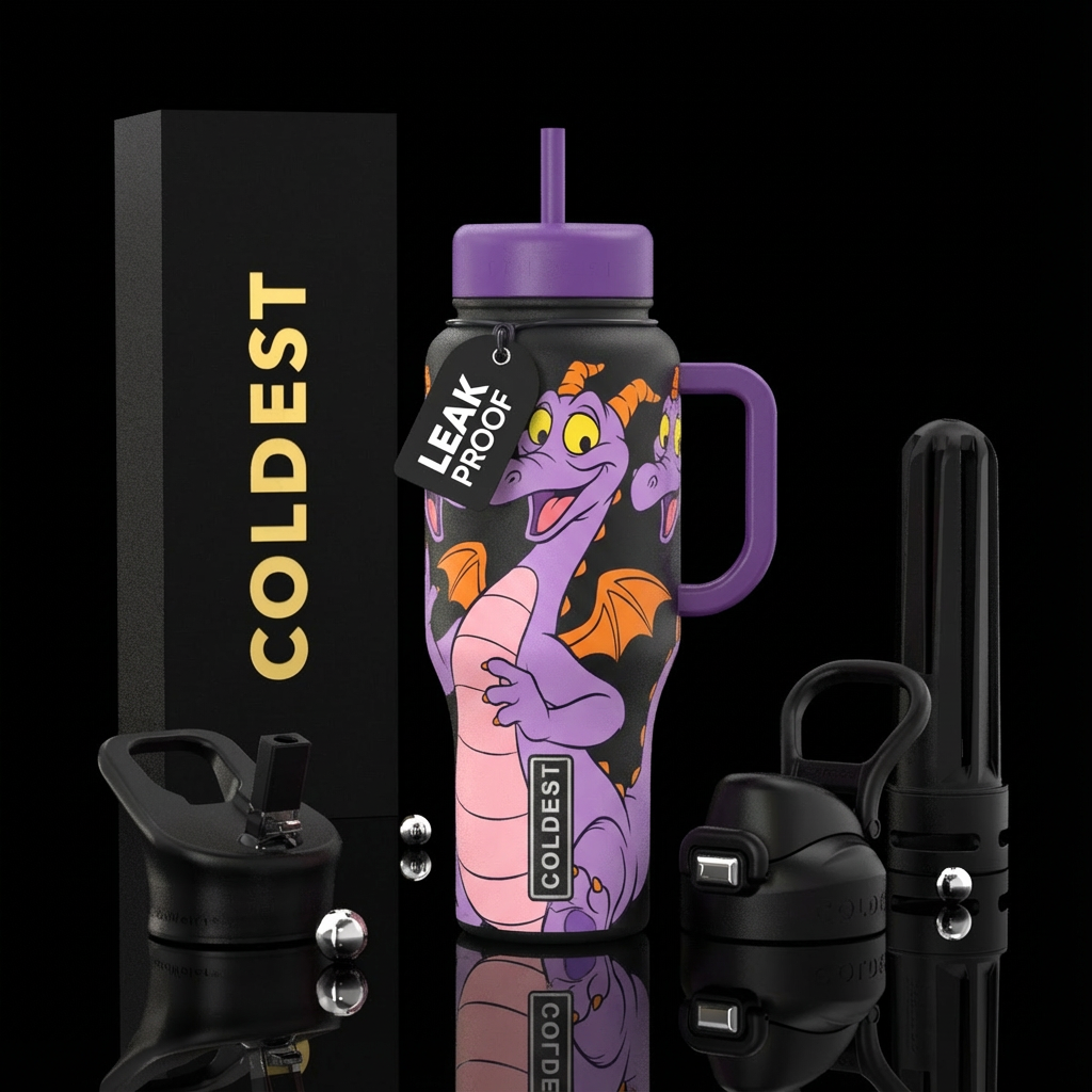 Disney Figment Dragon water bottle design