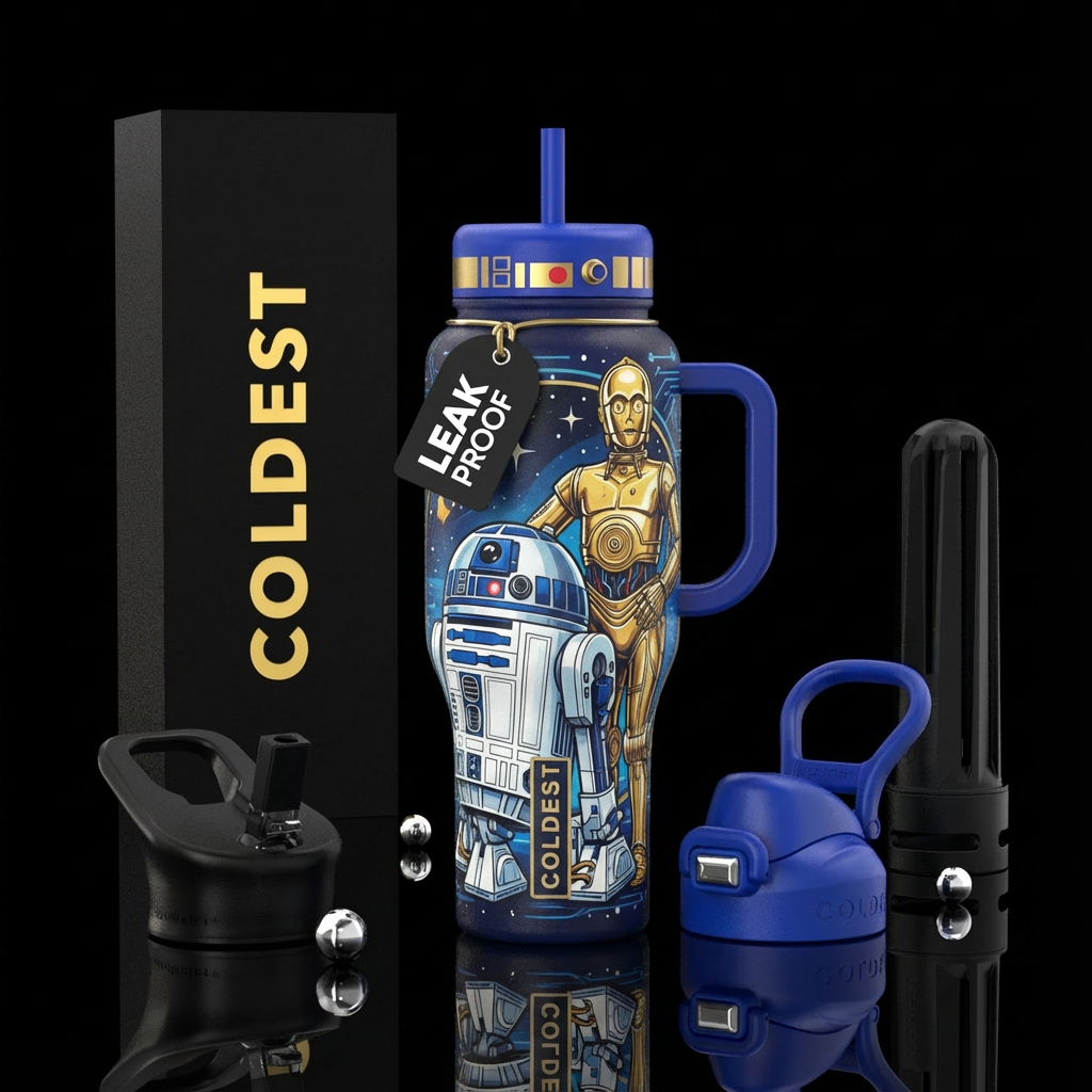 R2D2 and 3CPO water bottle design