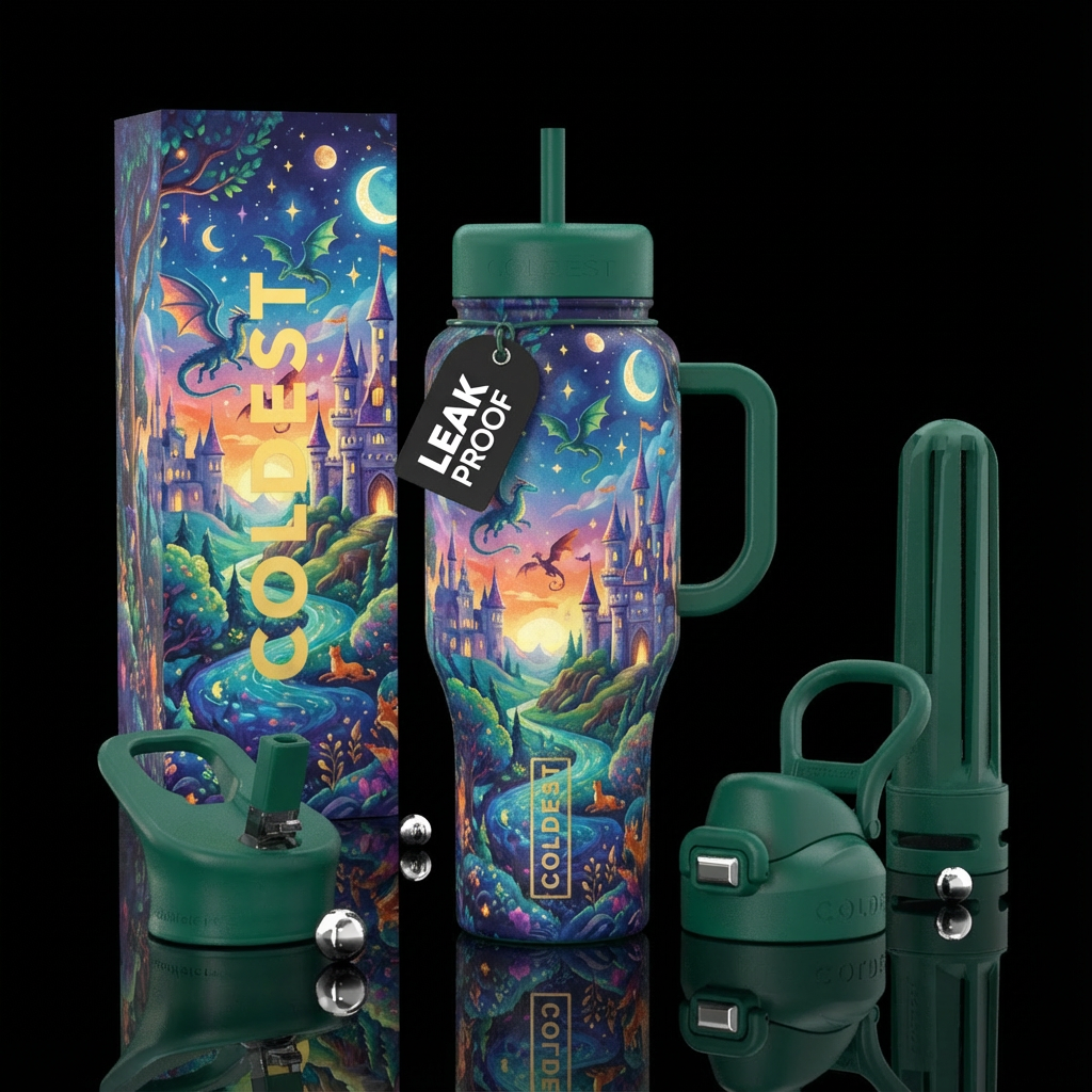 In a land far far away water bottle design