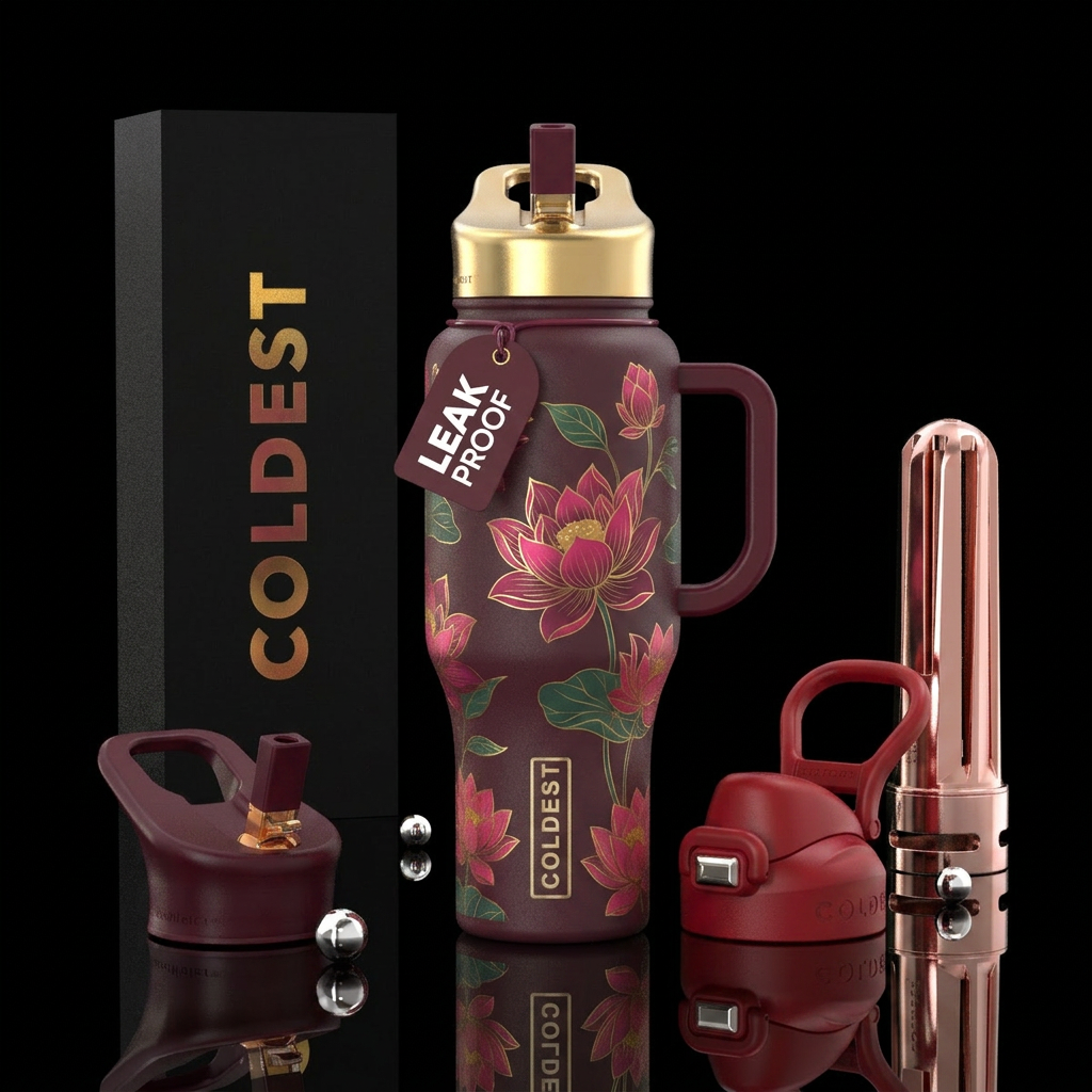 Mulan lotus blossom water bottle design