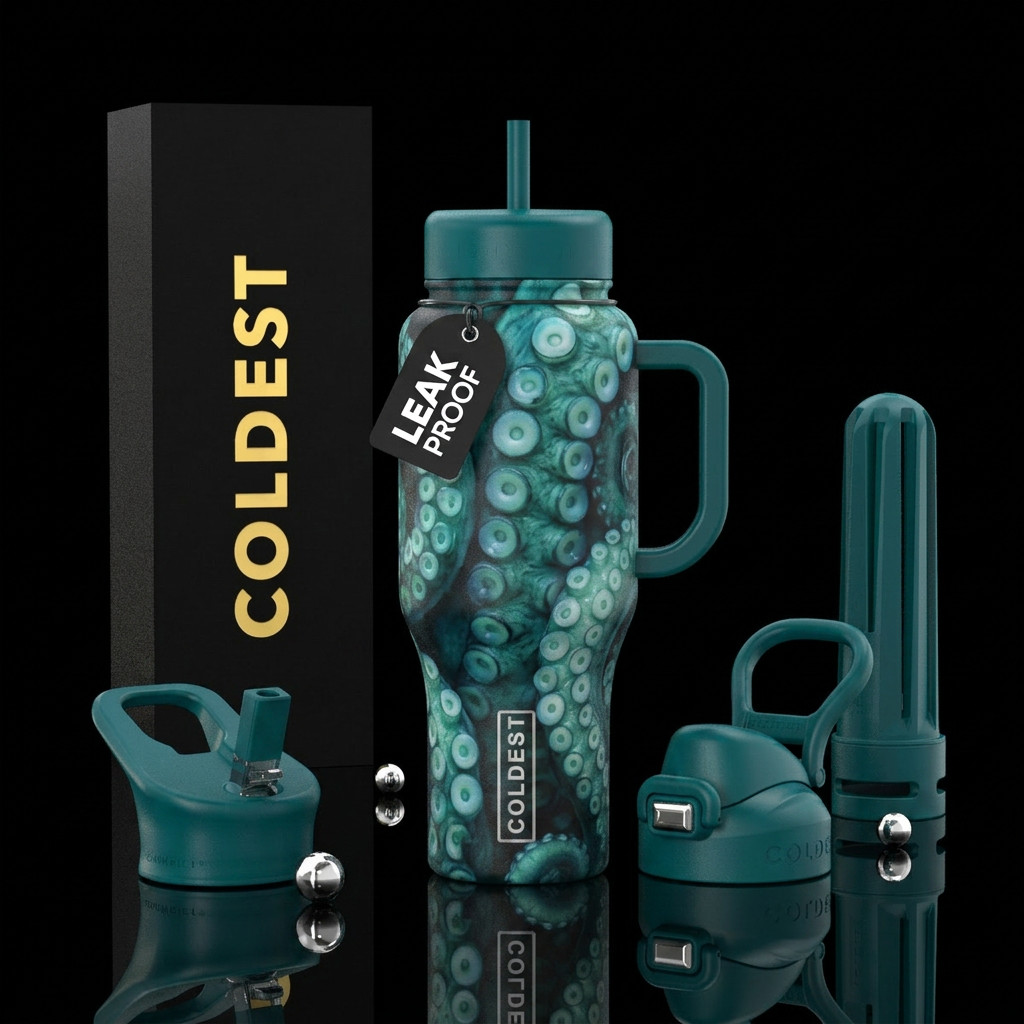 Tentacle suckers water bottle design