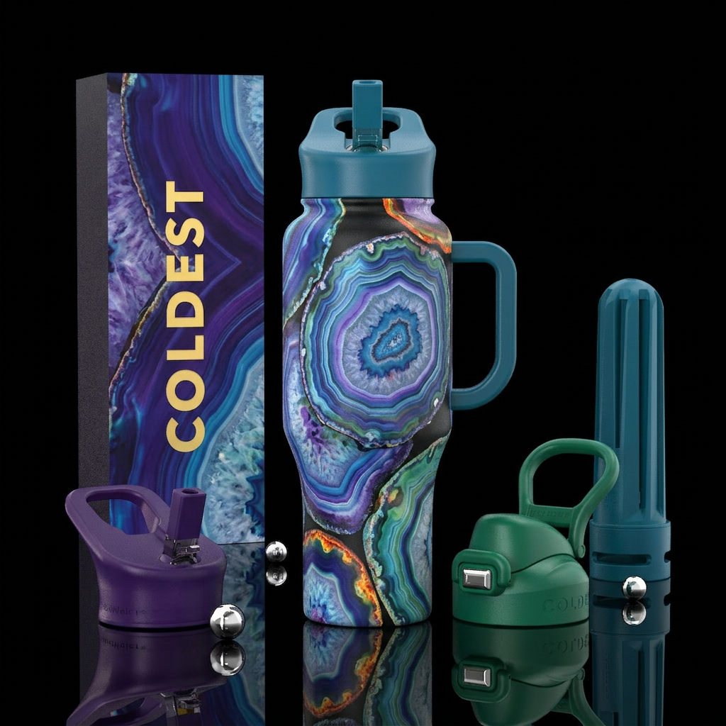 agate water bottle design