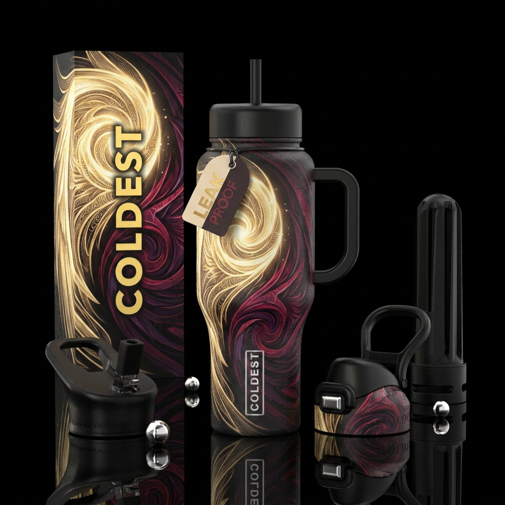 Balance between good and evil water bottle design