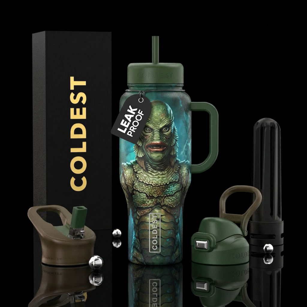 Creature from the black lagoon water bottle design