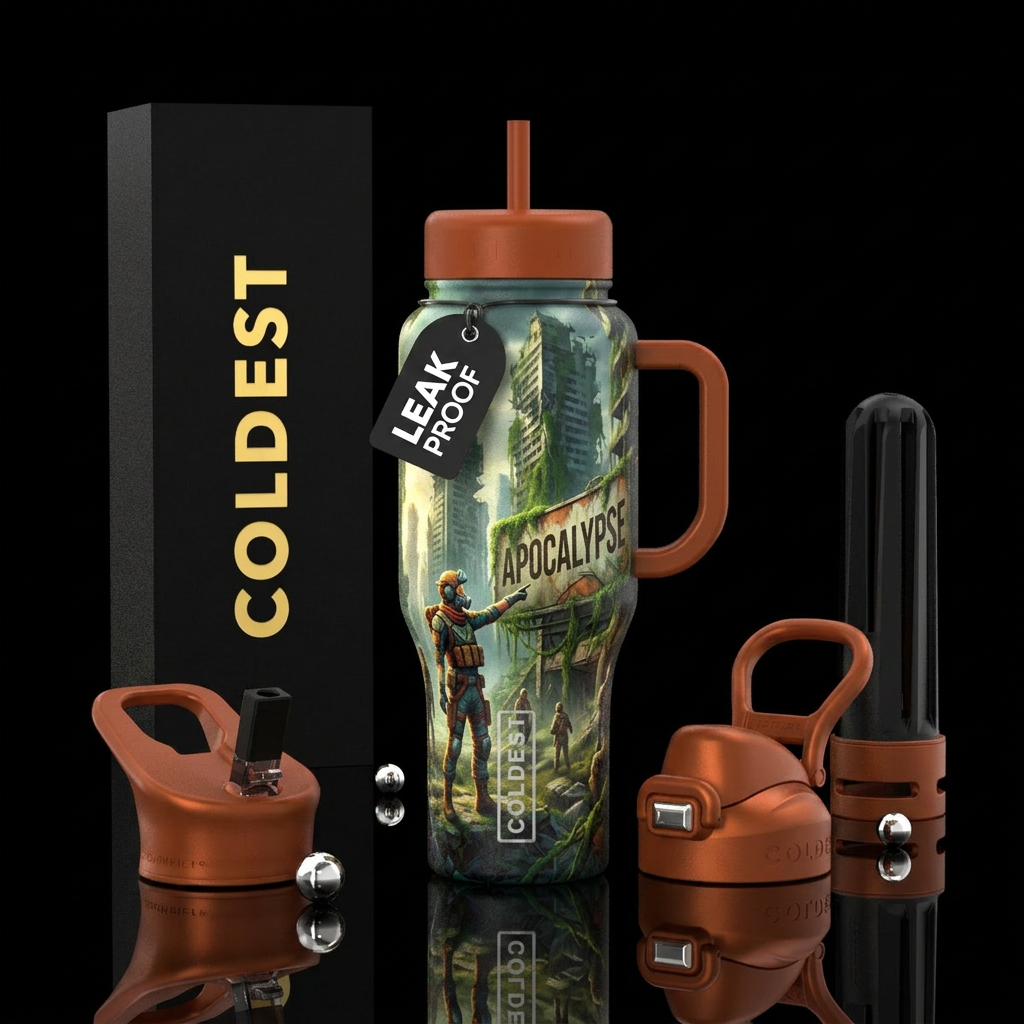 Apocalypse water bottle design