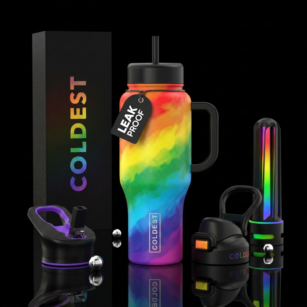 Rainbows for pride month water bottle design