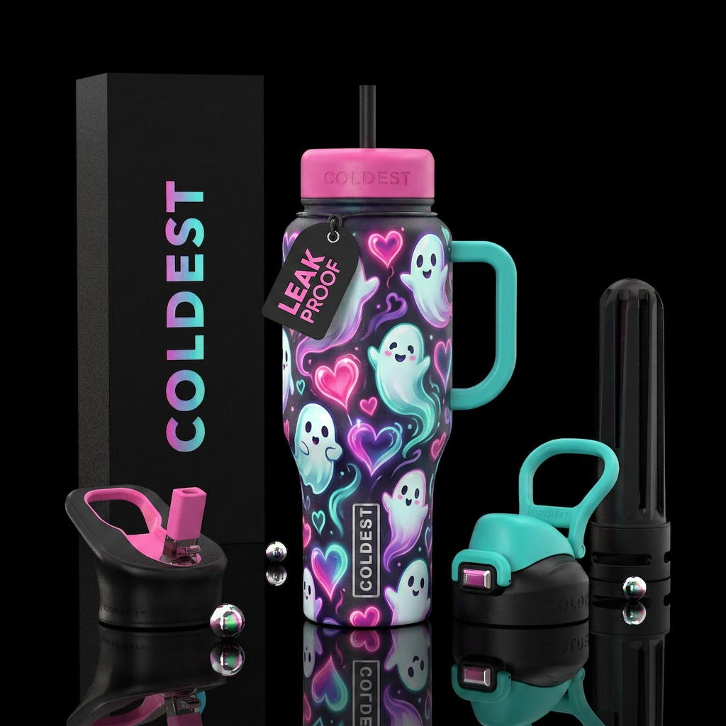 Ghost love water bottle design