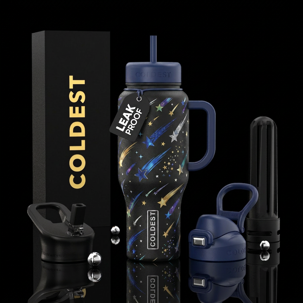 Shooting stars water bottle design