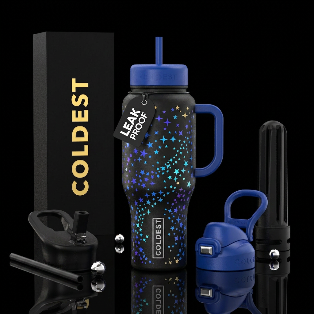 Dancing stars water bottle design
