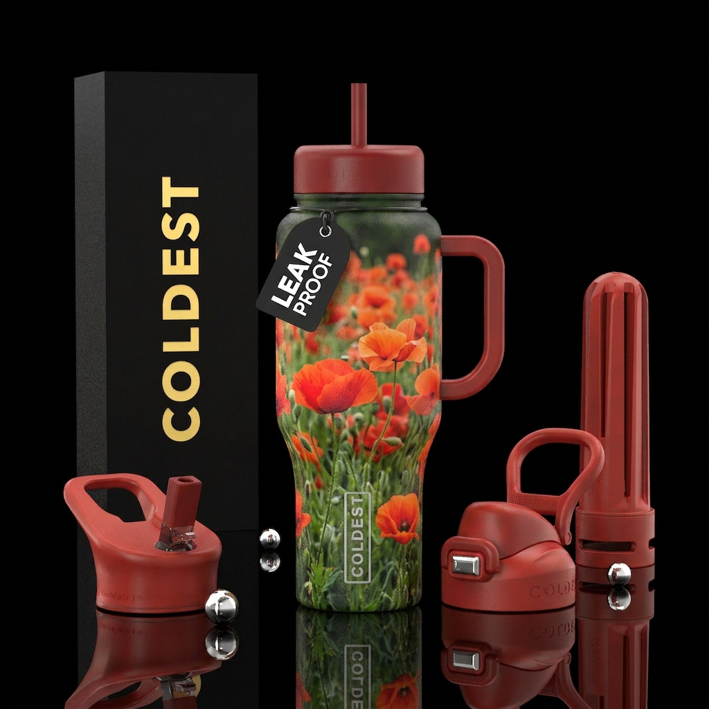 Field of Poppy’s water bottle design