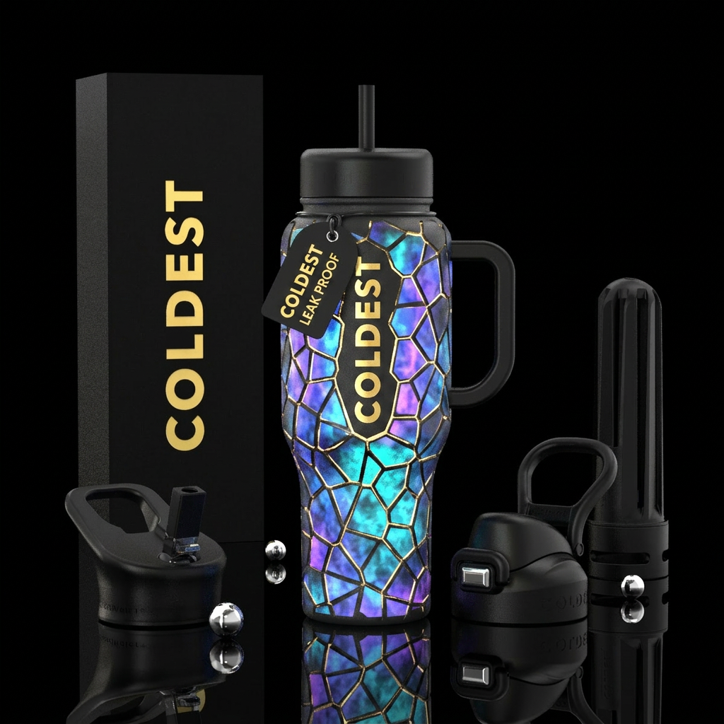 Broken pieces still shine water bottle design