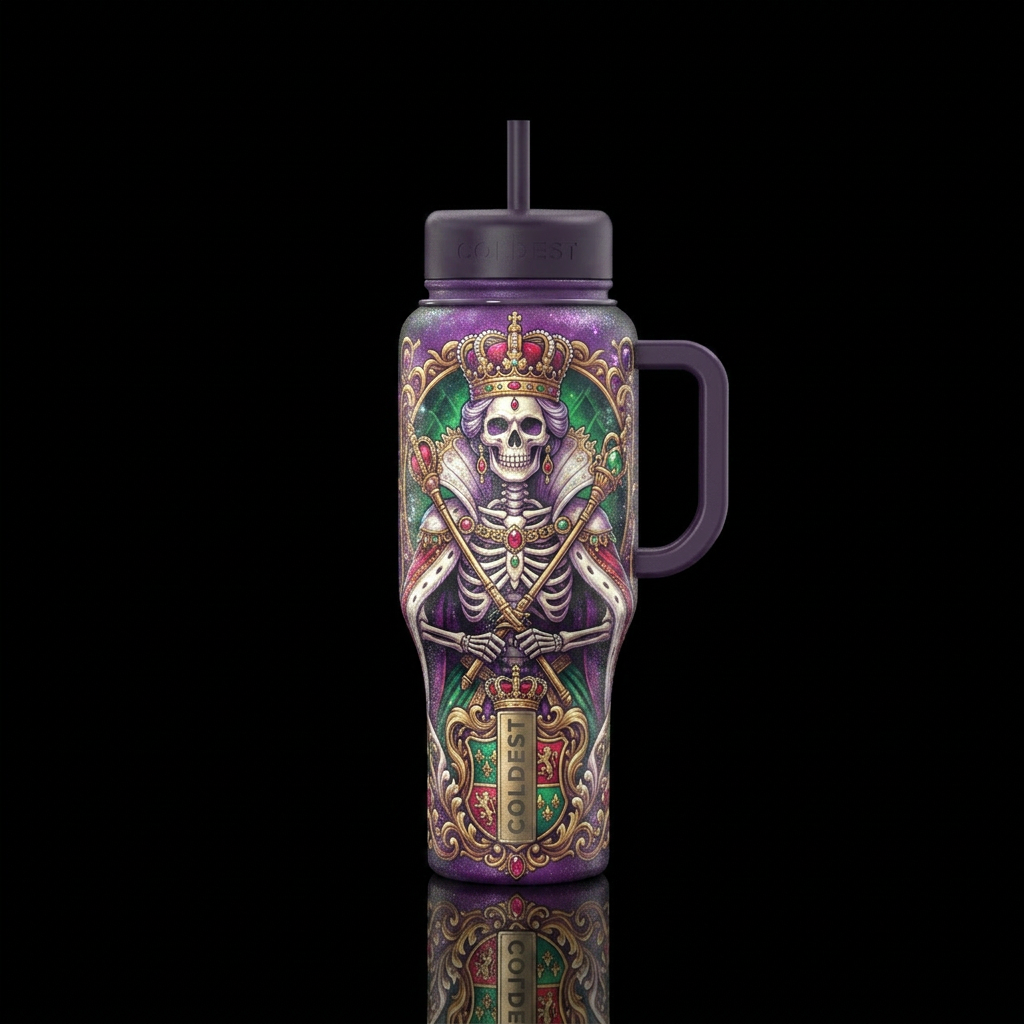Skeleton queen water bottle design