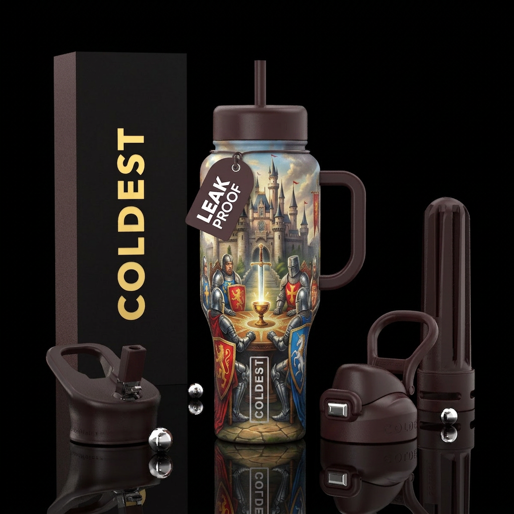 Knights of the Round Table water bottle design