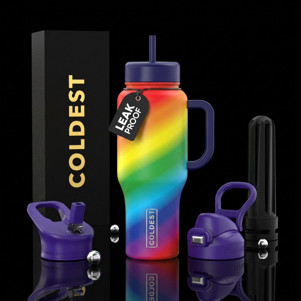 Taste the rainbow water bottle design