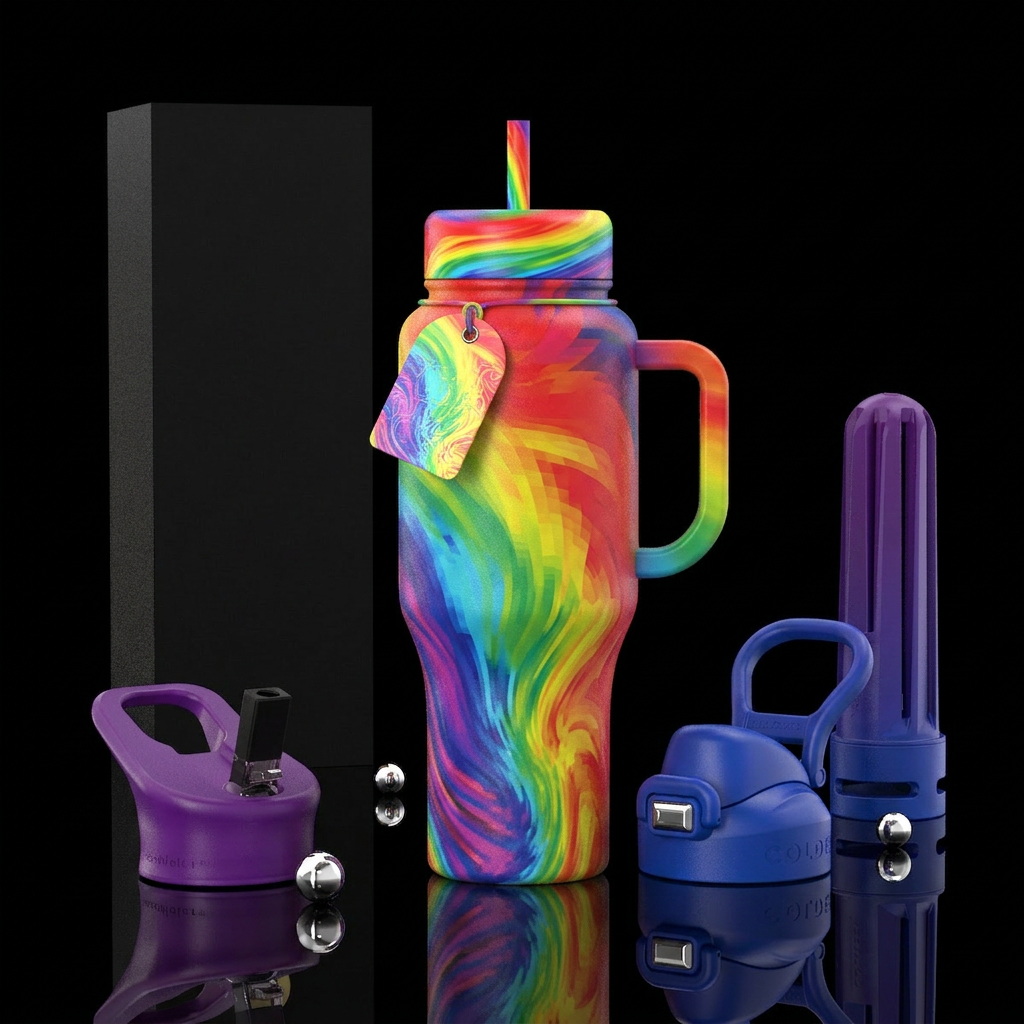 Taste the rainbow water bottle design