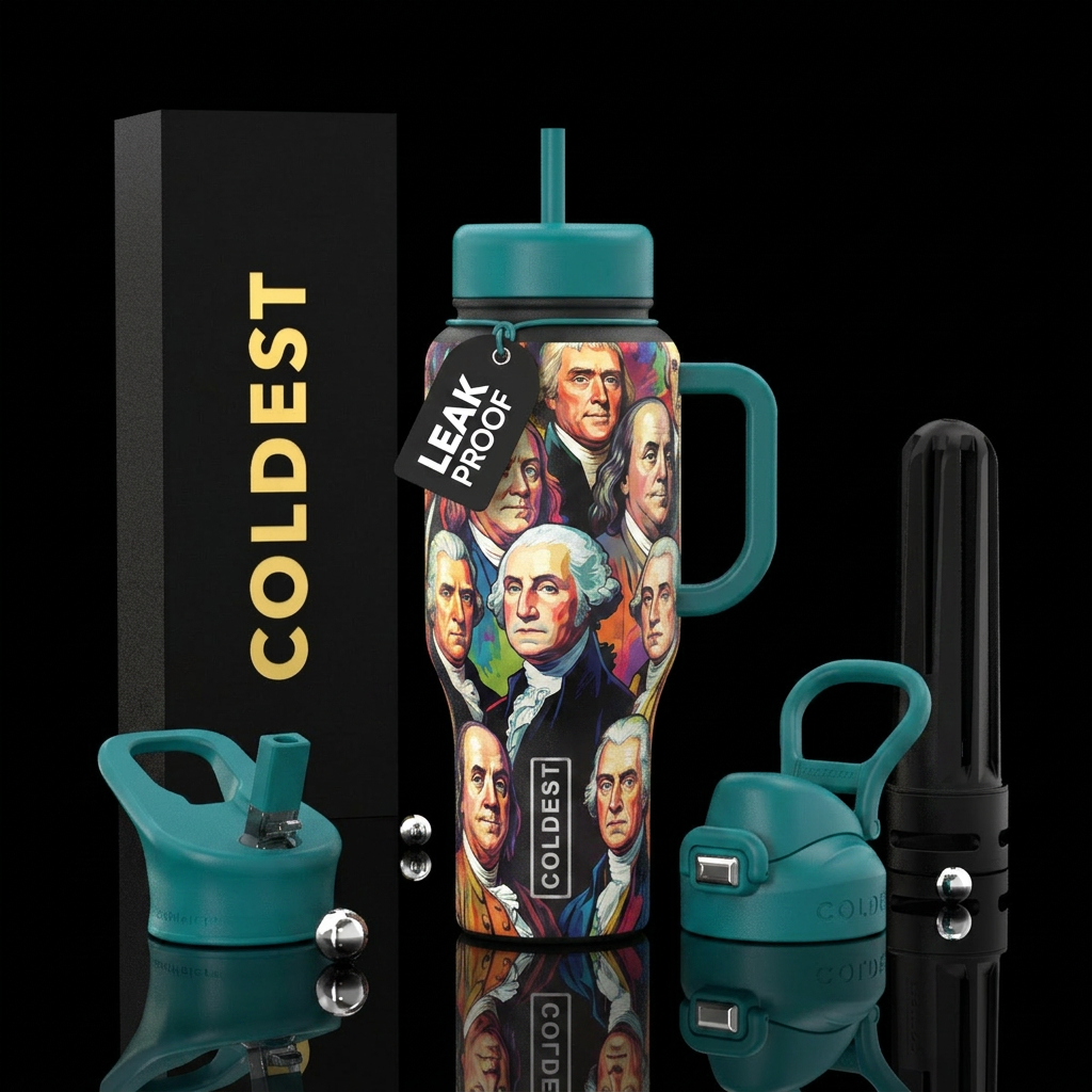 Founding fathers water bottle design