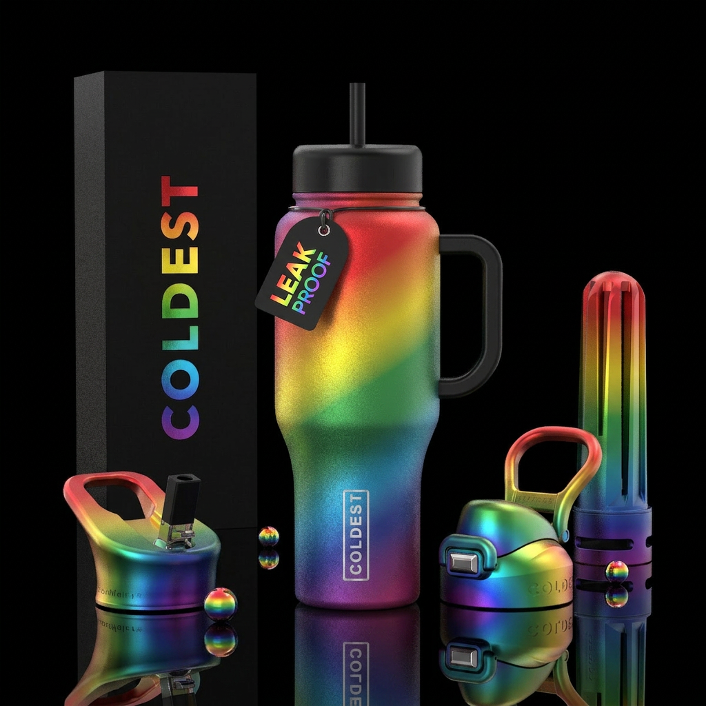 Rainbow for pride month water bottle design