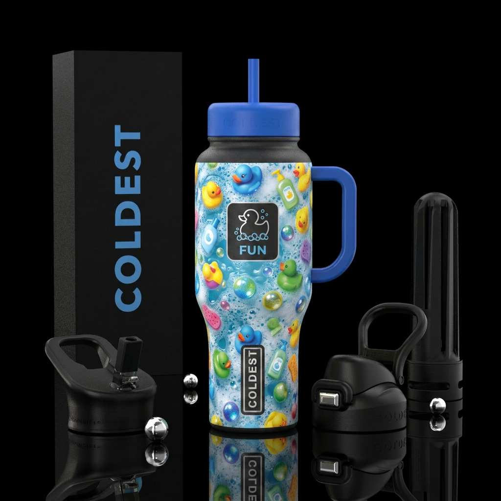 Bath time fun water bottle design