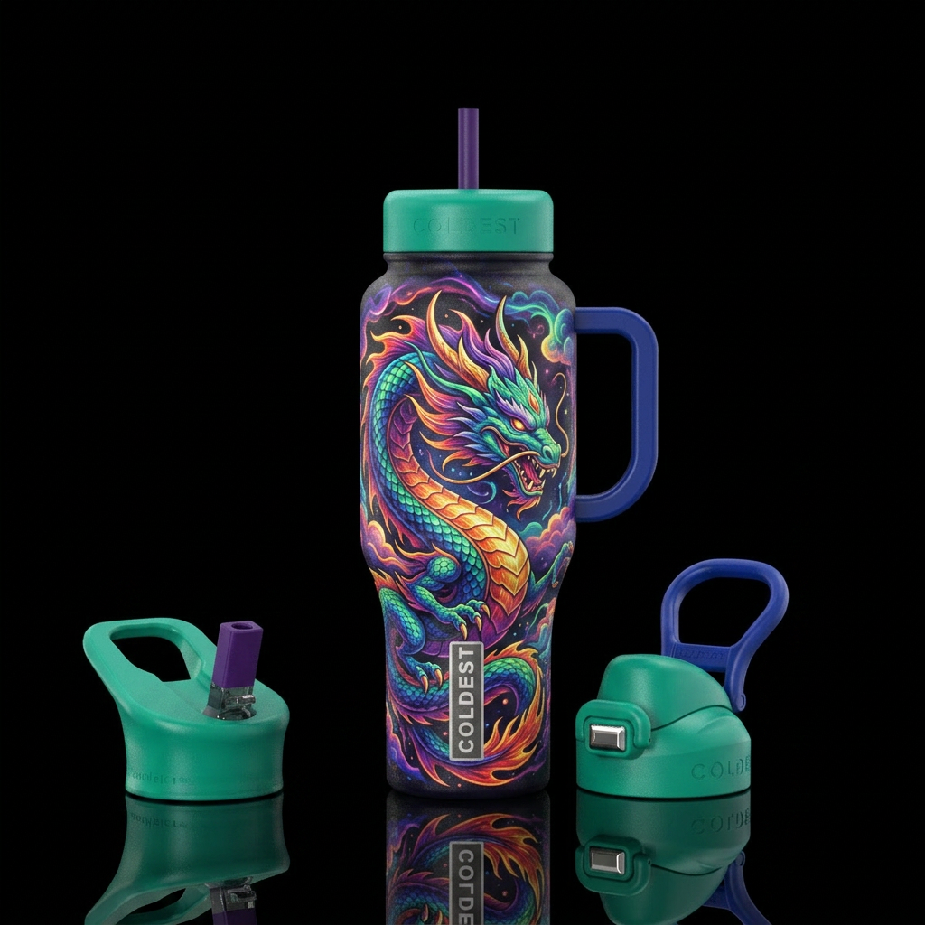 Magic dragon water bottle design