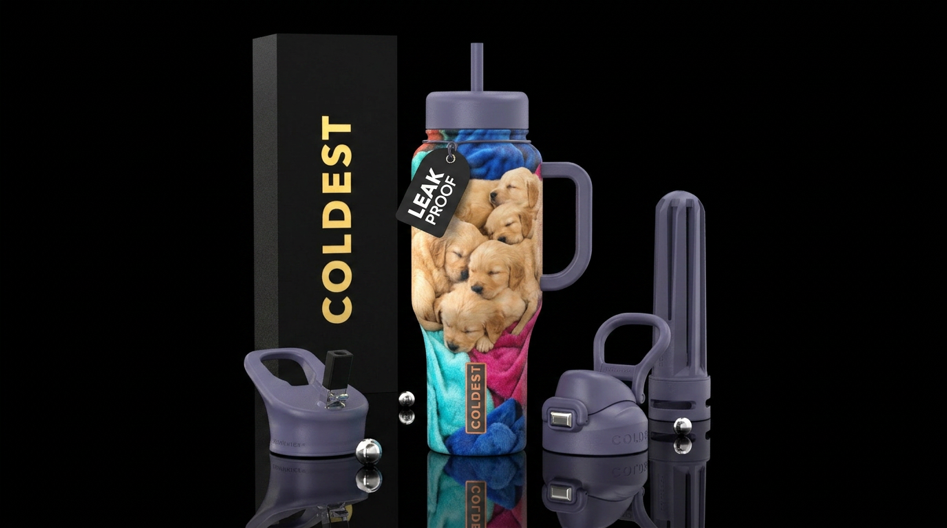 Sleepy puppy water bottle design