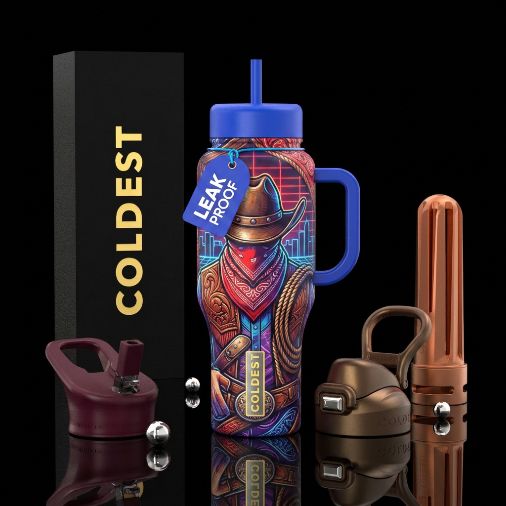 Urban cowboy water bottle design