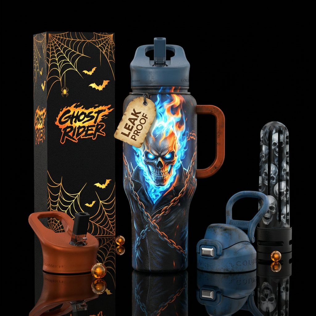 Ghost Rider, Halloween water bottle design