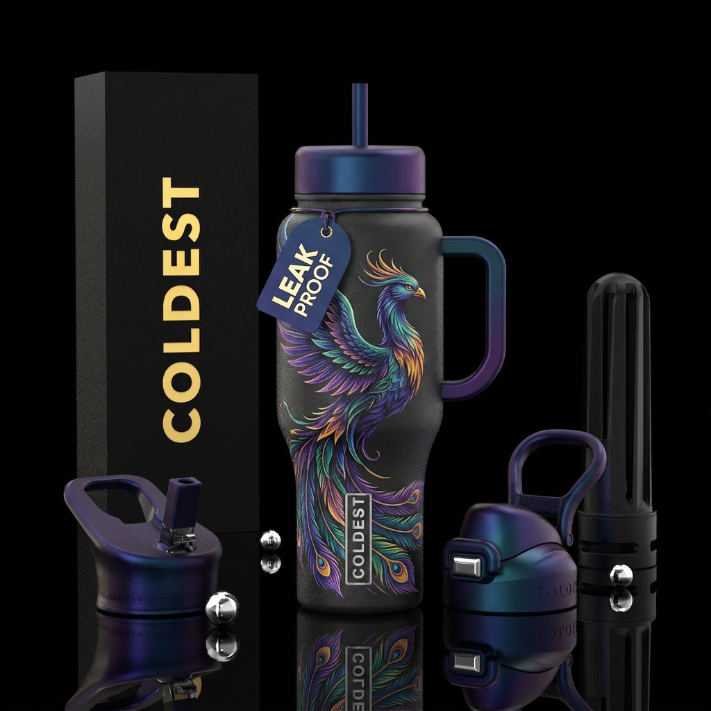 phoenix, serene water bottle design