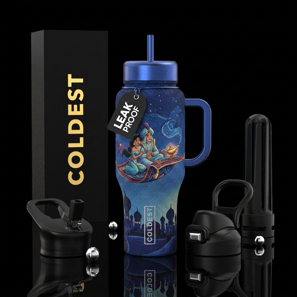Magic carpet ride water bottle design