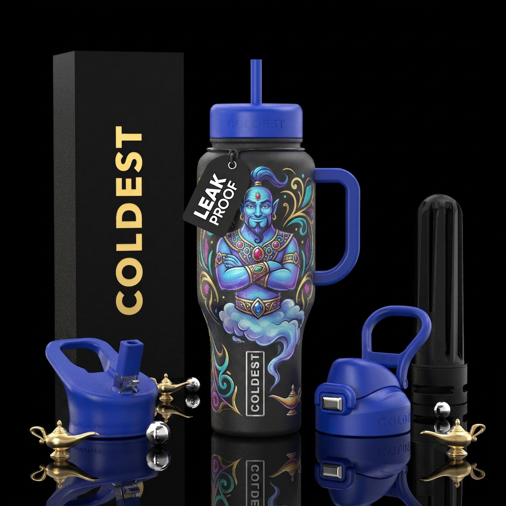 Genie in a bottle water bottle design