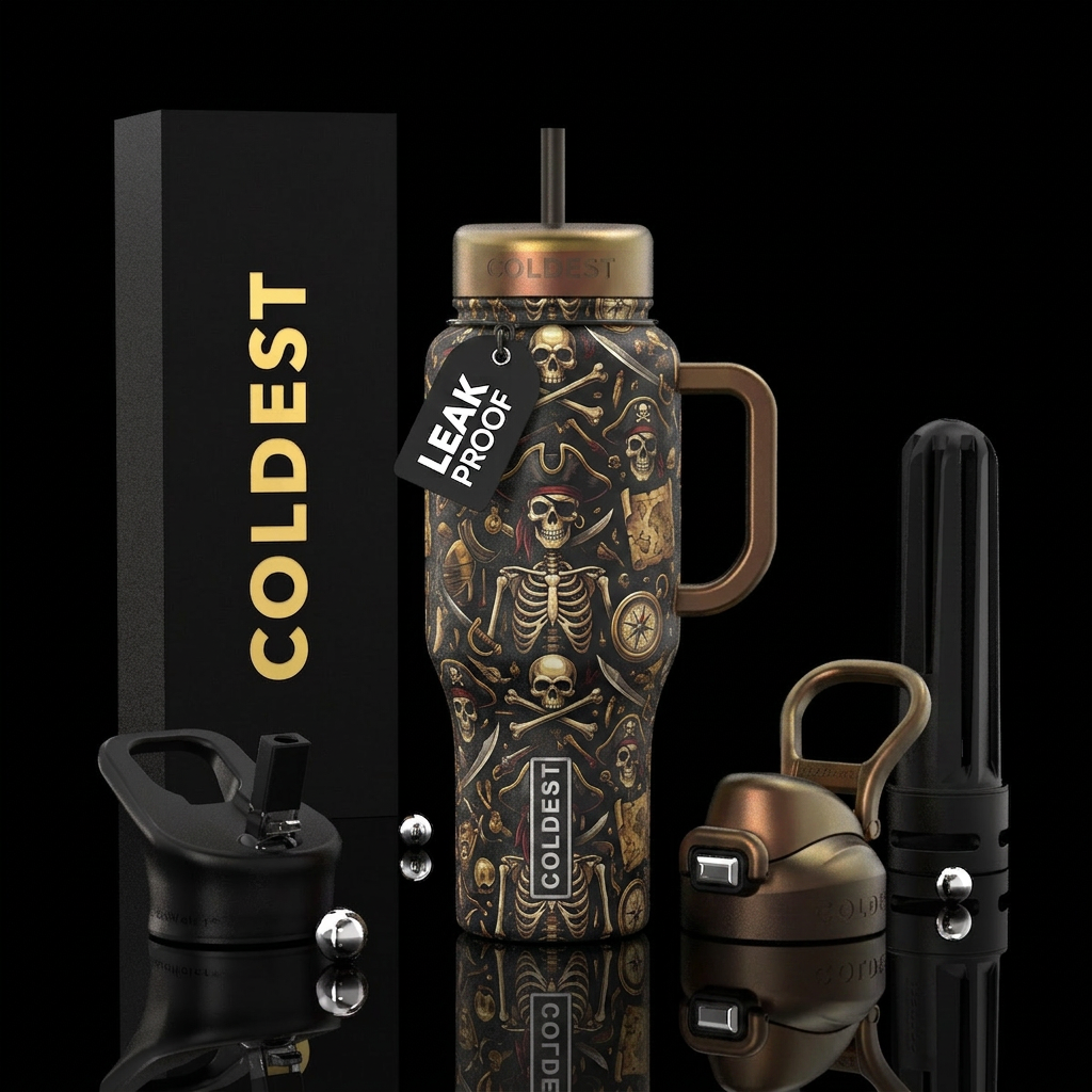 Pirate Skeletons water bottle design