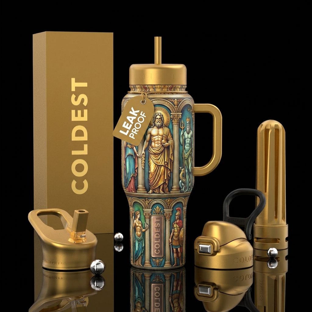 Roman gods and goddesses water bottle design