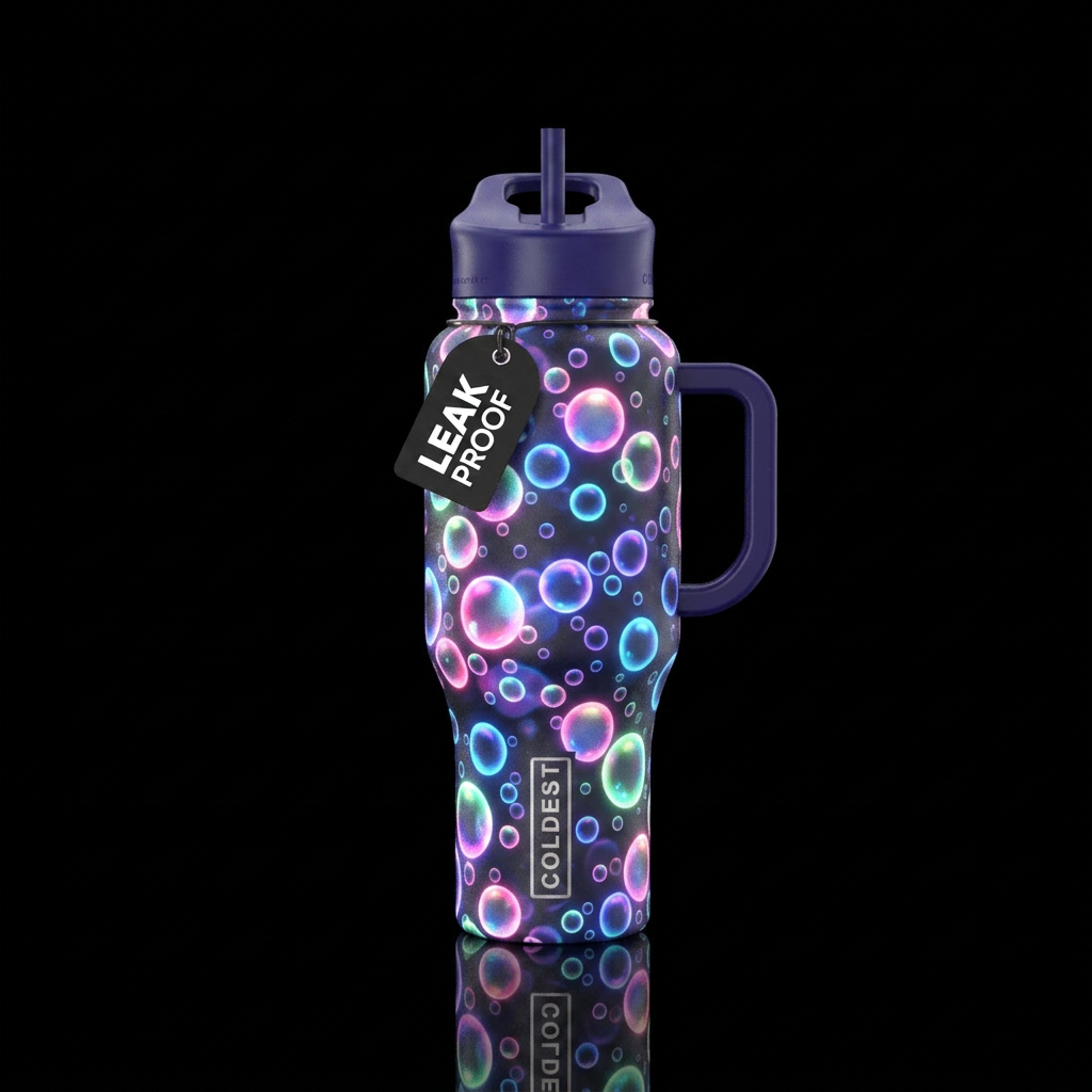 Glowie bubbles water bottle design