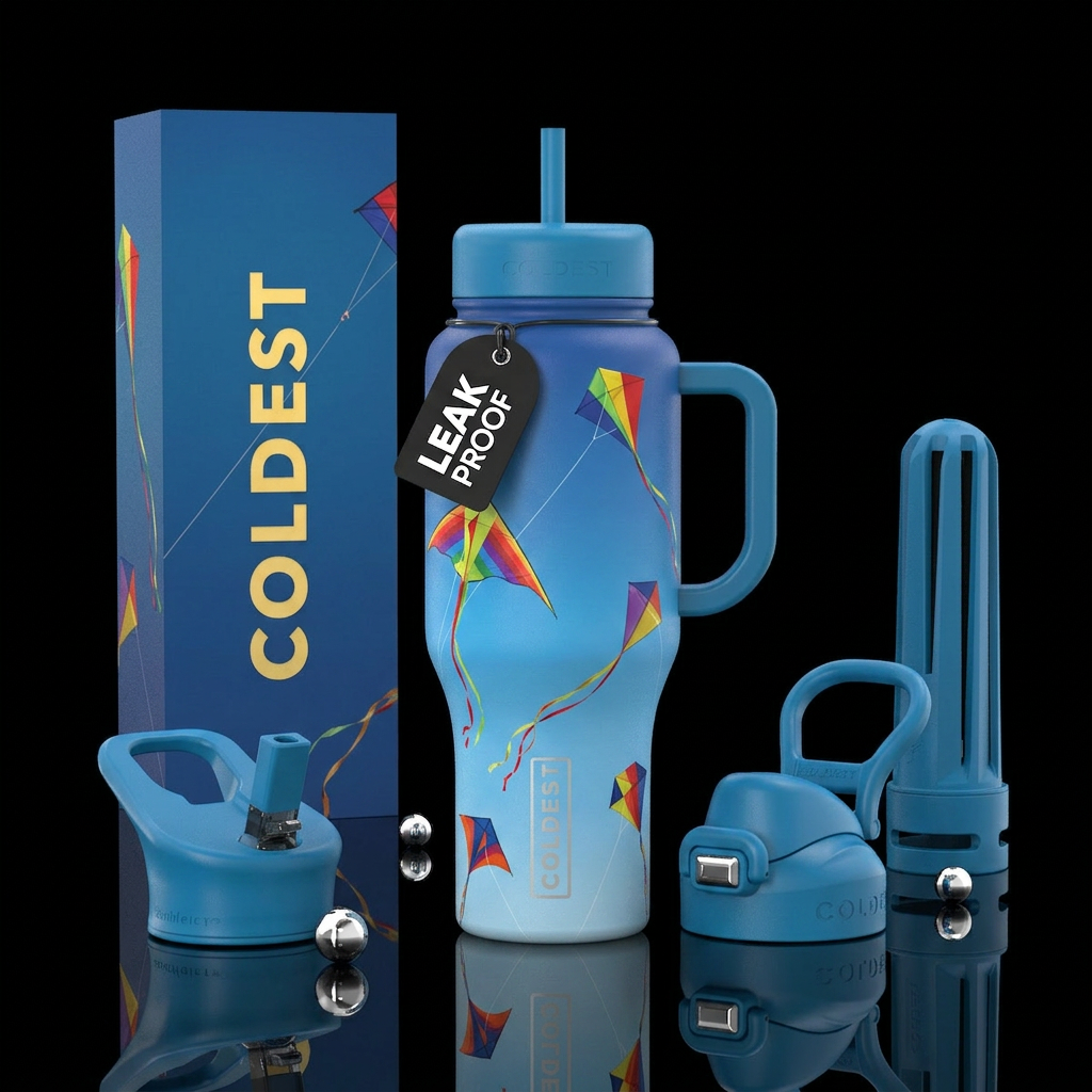Fly a kite water bottle design
