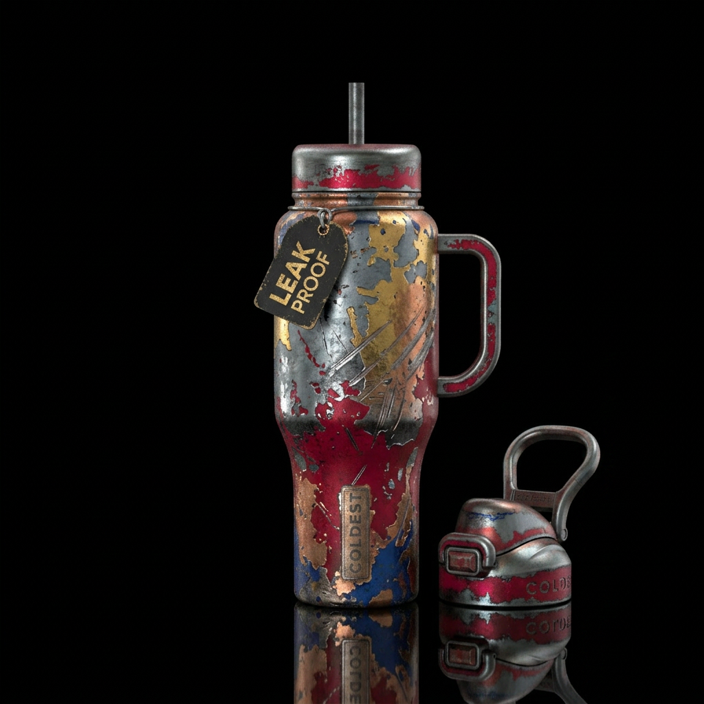 grunge battle water bottle design