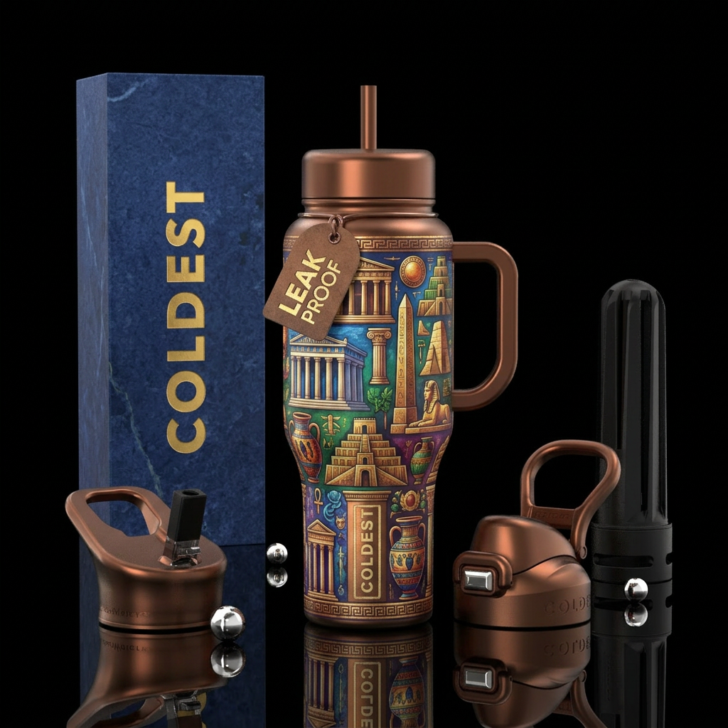 ancient worlds water bottle design