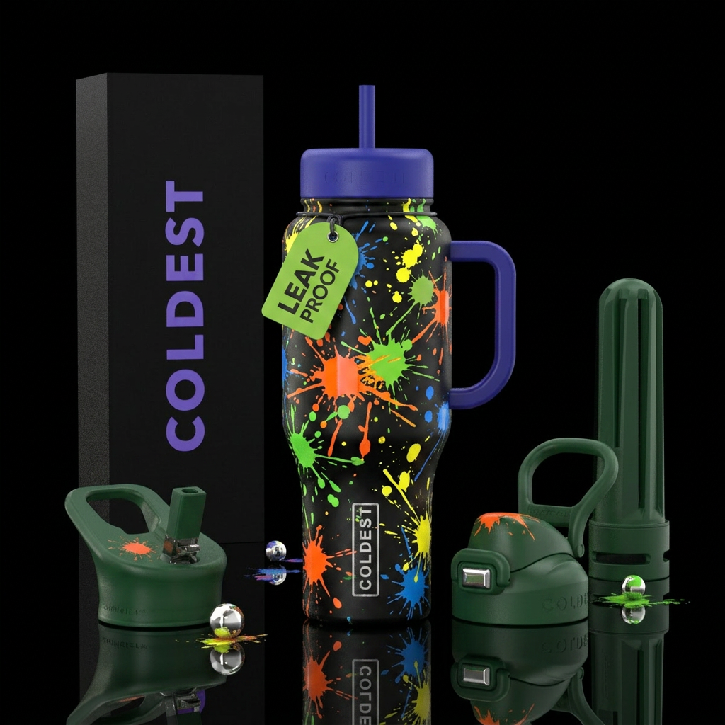 Paintball splatters water bottle design