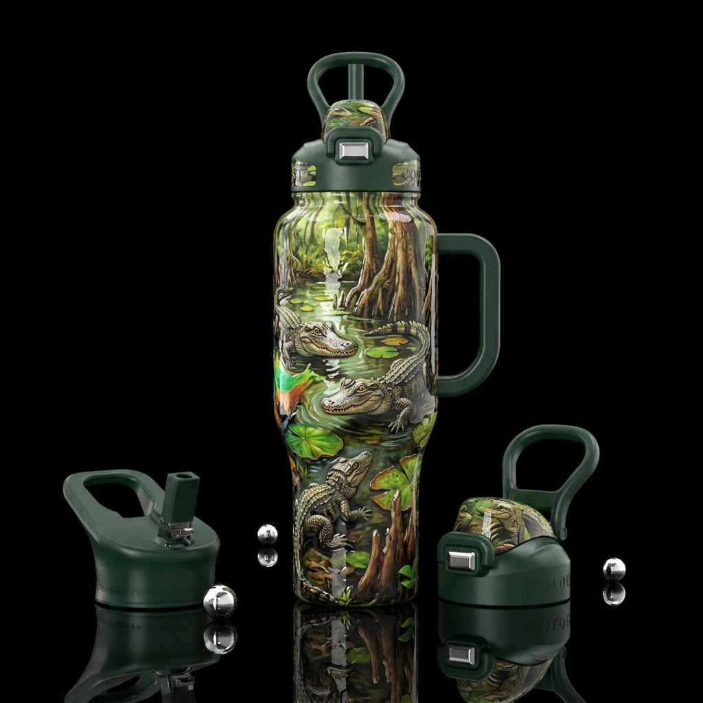 Swamp puppies water bottle design