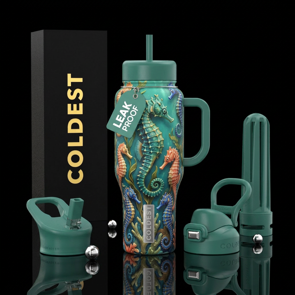 Sea Horses water bottle design