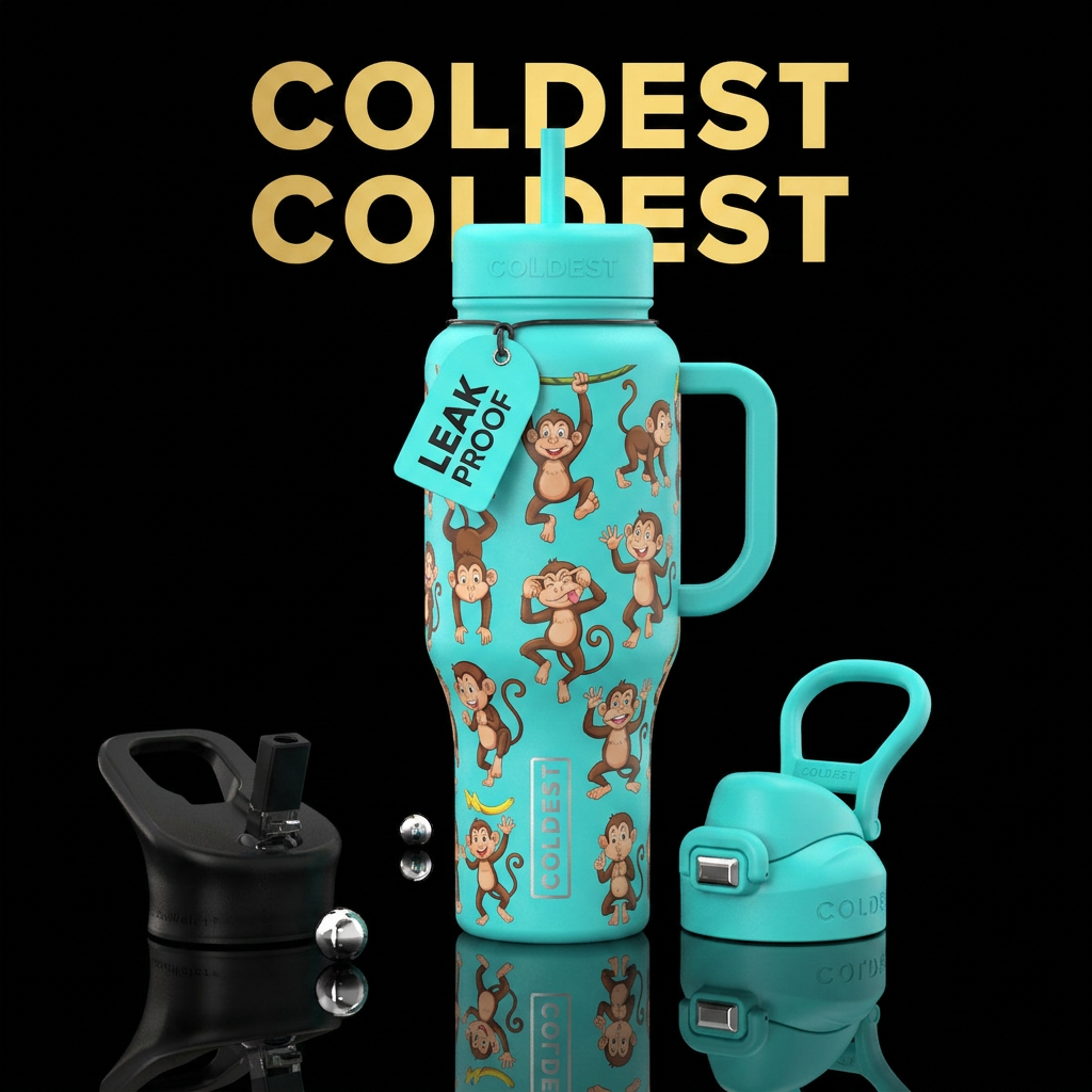 Funny monkeys water bottle design