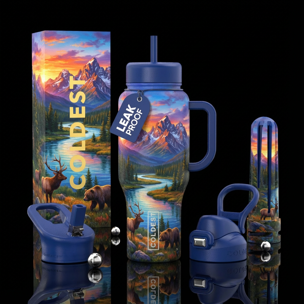 Idaho realistic water bottle design