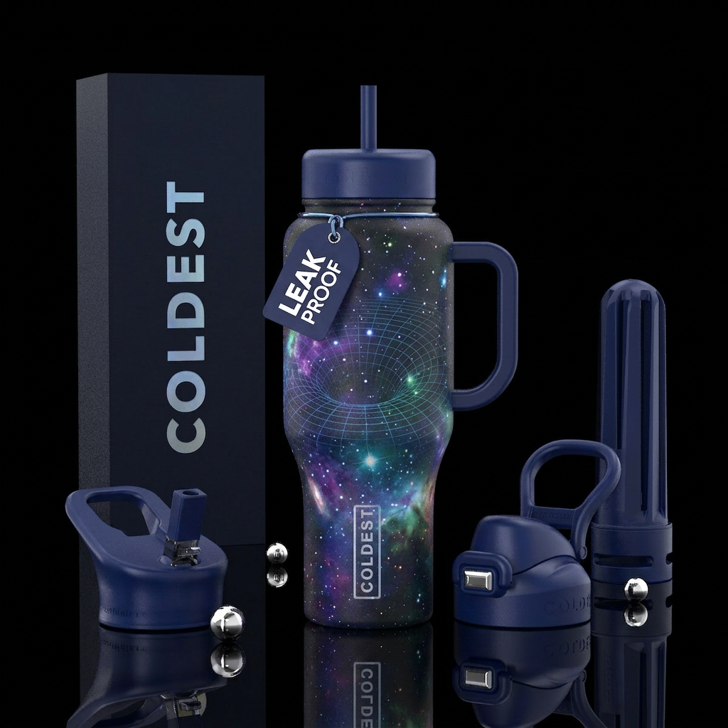 Space time continuum water bottle design