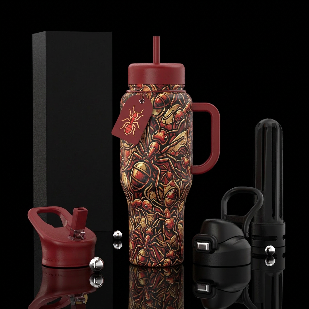 Ant Invasion water bottle design
