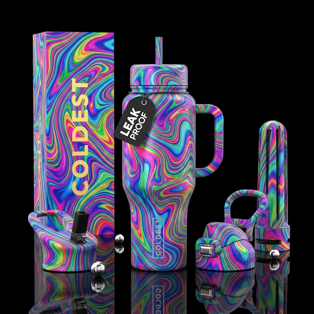 Psychedelic Euphoria water bottle design