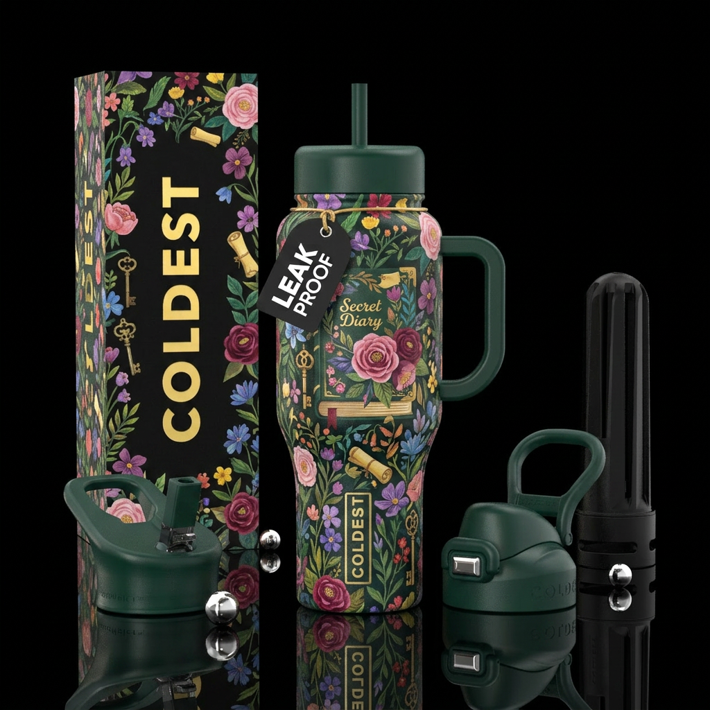 Secret Garden Diary water bottle design